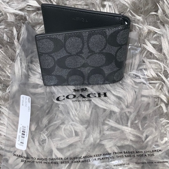Coach Men’s Signature Billfold Wallet - Picture 5 of 13